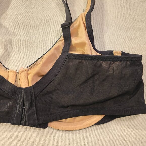Cacique 40C Black Sheer Floral Modern Lace Bra UL FC GUC SO Pretty Nude - Picture 7 of 11